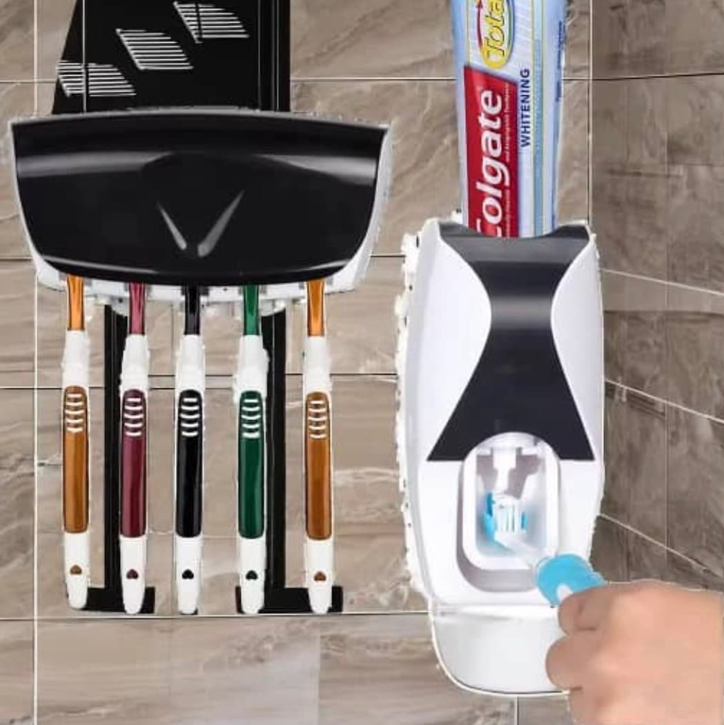distributeur automatique de dentifrice avec porte-brosses à dents — photo 1