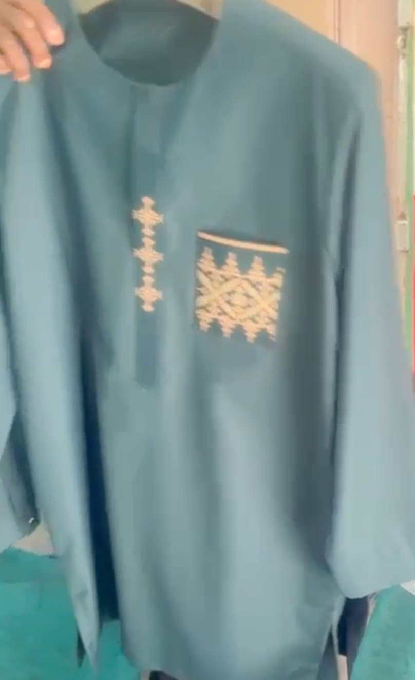 Boubou moderne sénégalais pour homme (Vert)