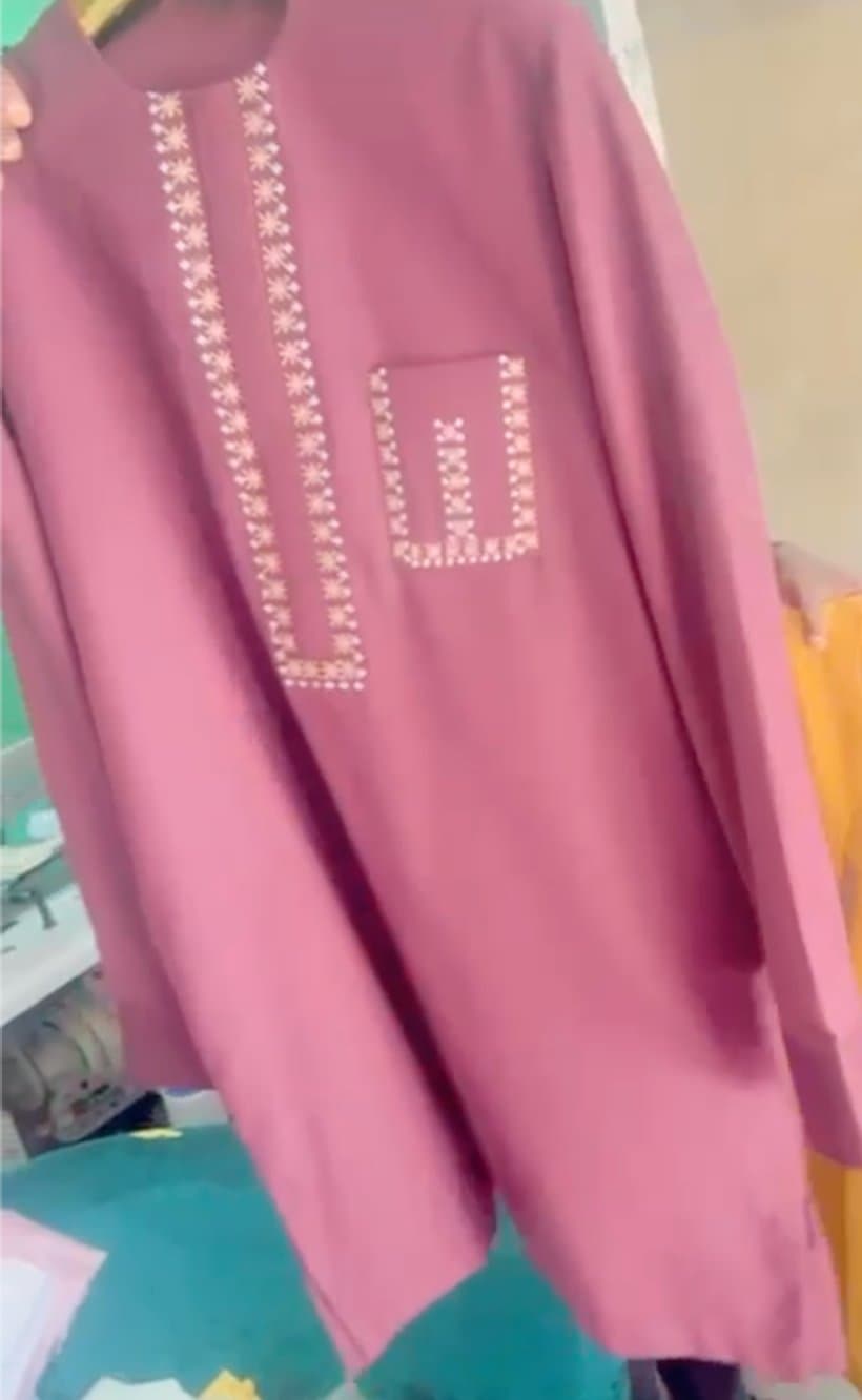 Boubou moderne sénégalais pour homme (Rouge)