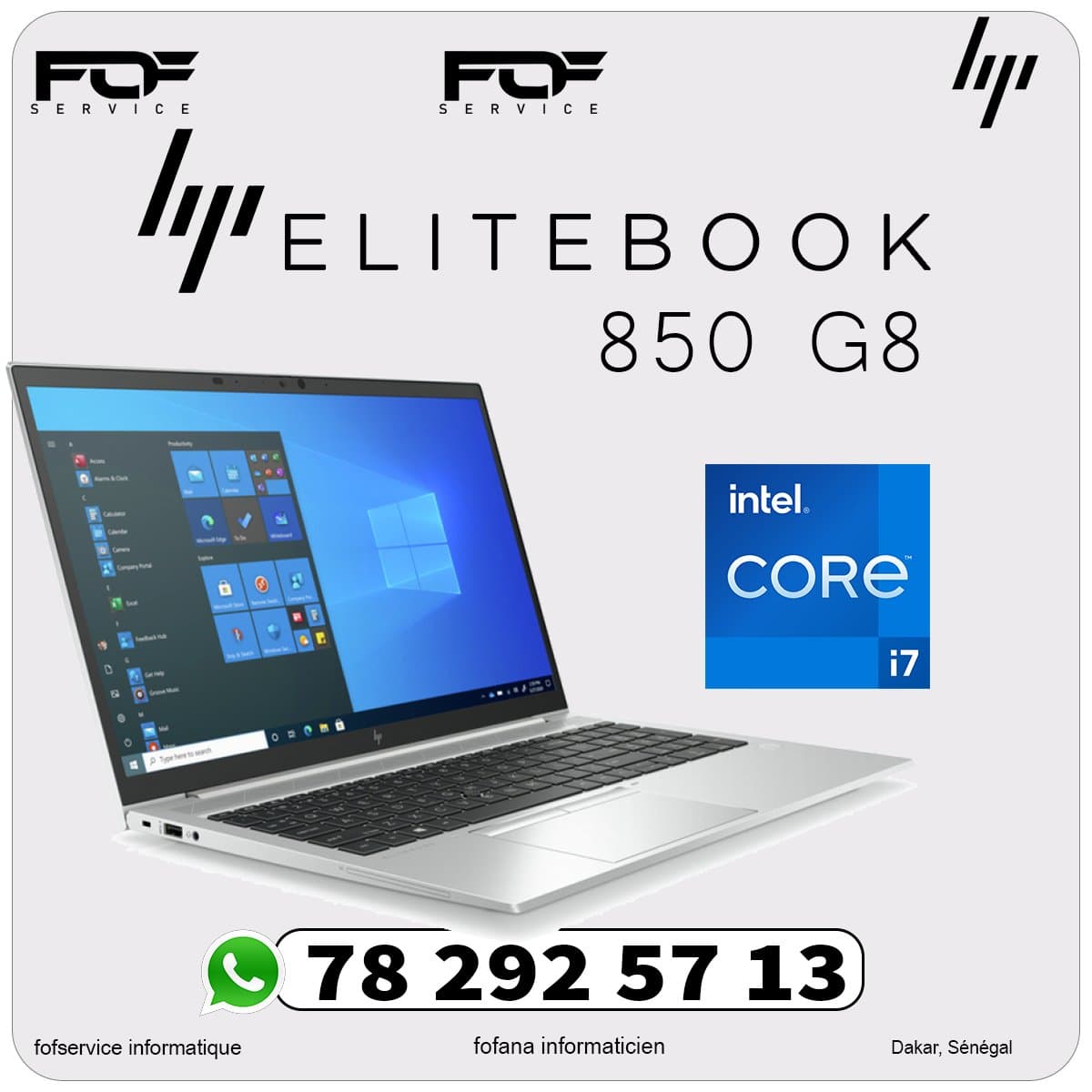 HP i7 EliteBook 850 G8 i7-1165G7/16Go/ 512Go NVMe/ Win 11Pro/ 15″ — photo 1