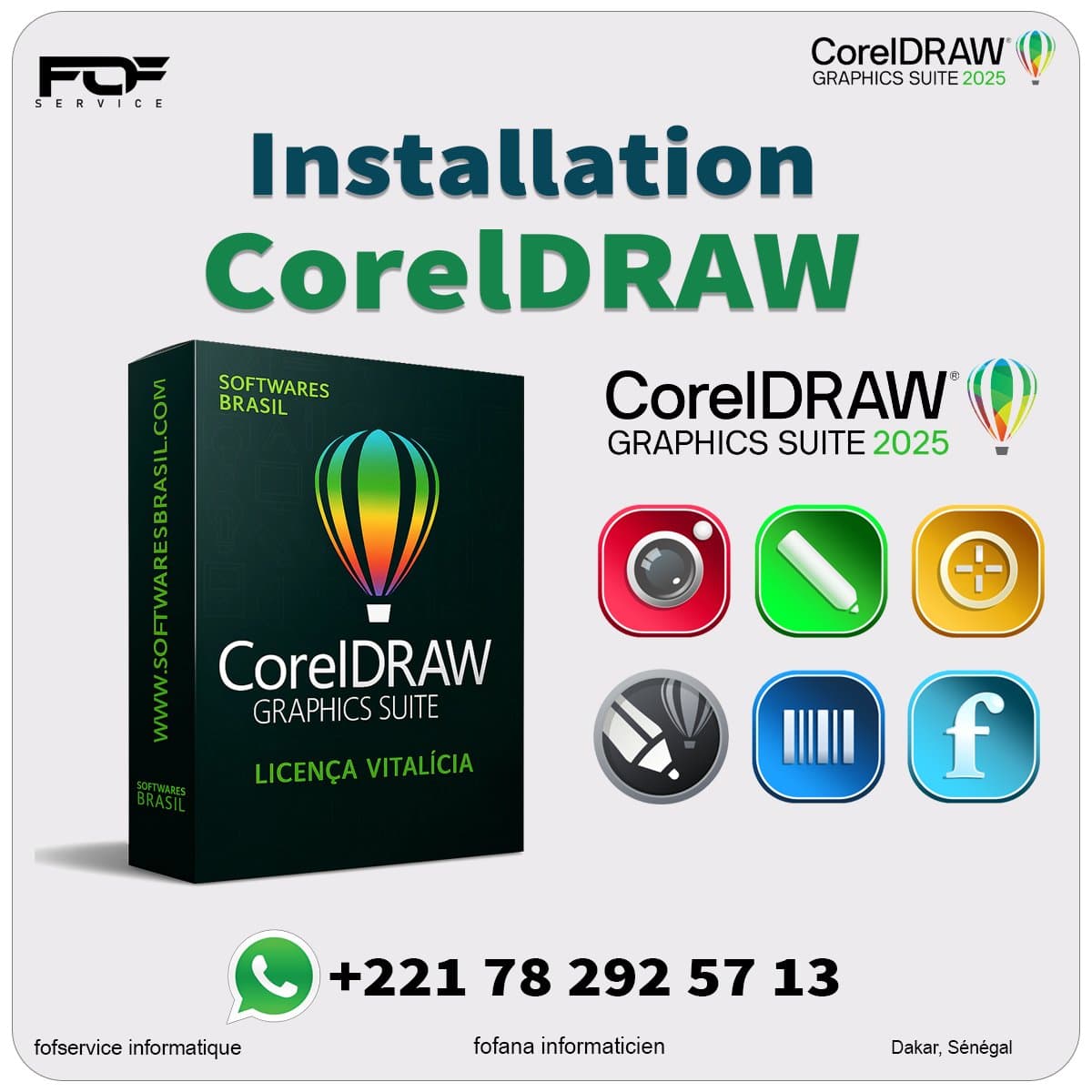 Installation CorelDRAW 2025/2024/..../X7/X6 dakar — photo 1